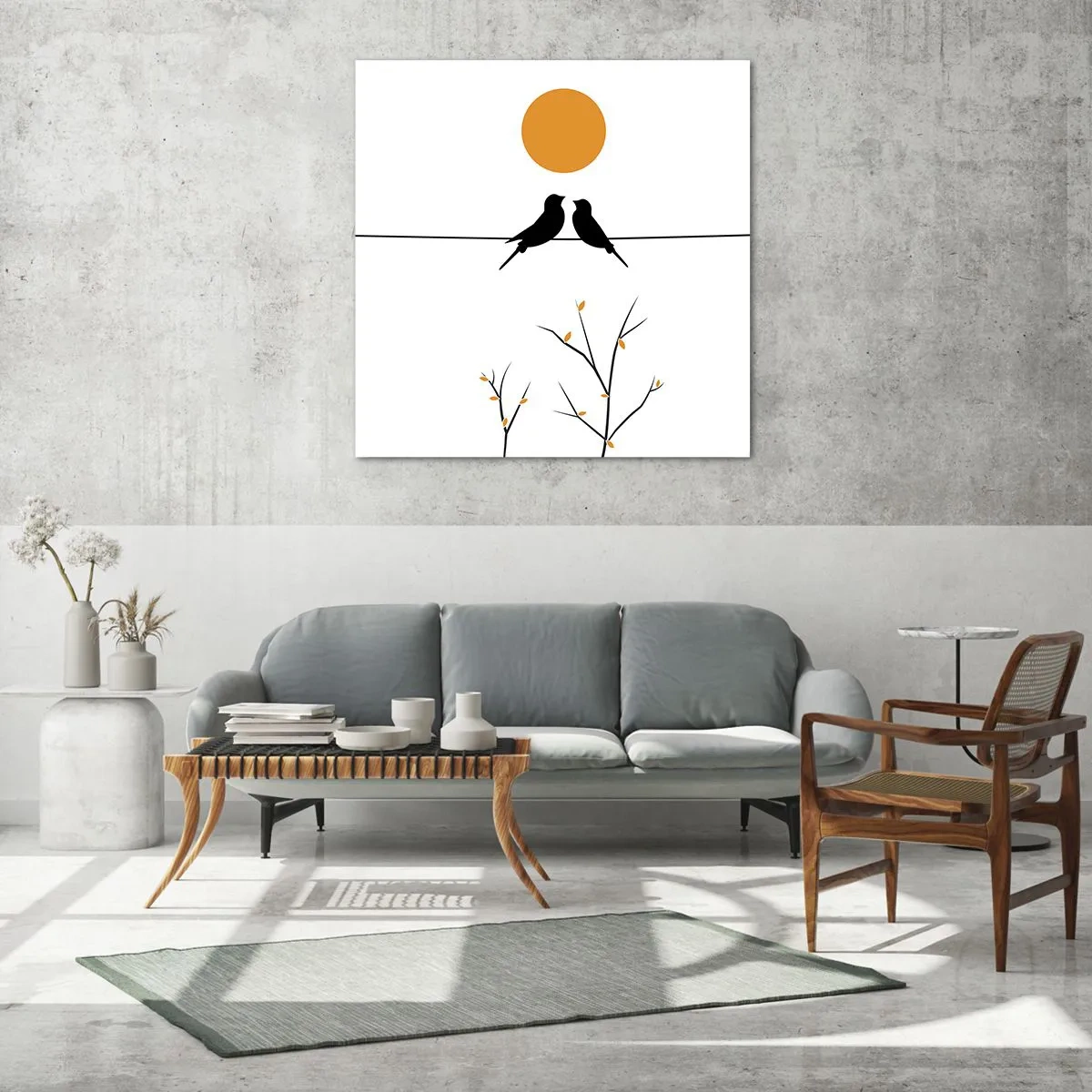 Quadro su vetro - Sera da usignoli - 70x70 cm