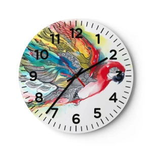 Orologio da parete - Orologio in Vetro - Vivi a colori - 40x40 cm