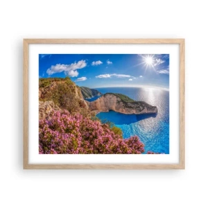Poster in cornice rovere chiaro - Le mie grosse vacanze greche - 50x40 cm