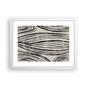 Poster in cornice bianca - Una palude di linee - 40x30 cm
