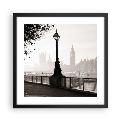 Poster in cornice nera - Un mattino a Londra - 40x40 cm