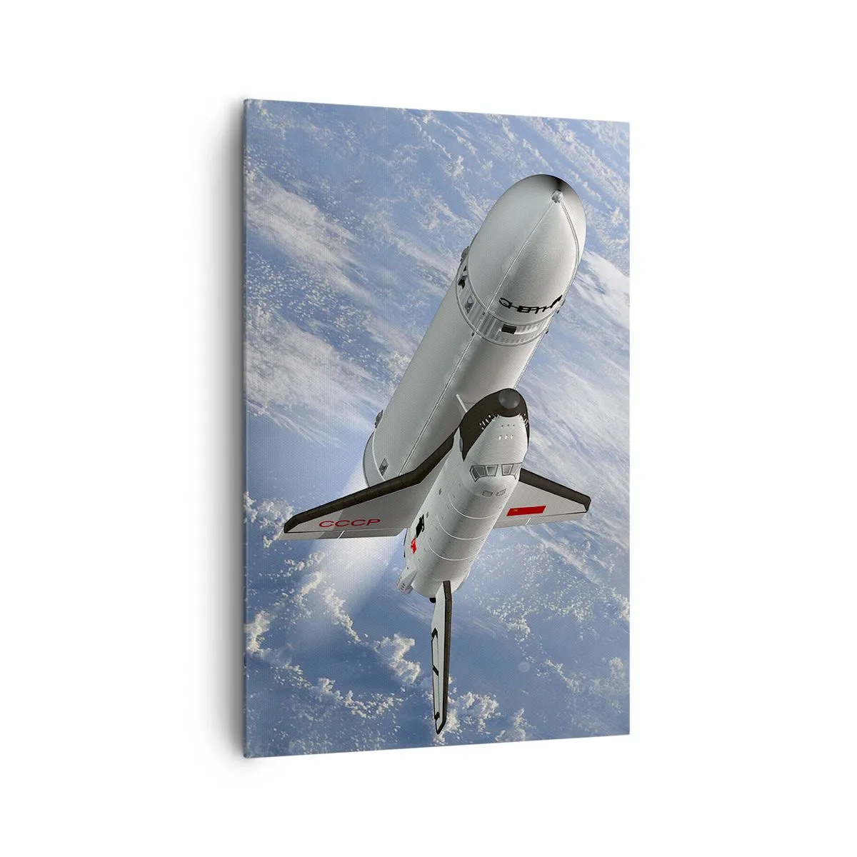 Quadro su tela - Stampe su Tela - Un razzo spaziale che si alza sullo sfondo della Terra - 80x120cm - Ascensione cosmica - Decorazione murale moderna per soggiorno e camera da letto ARTTOR