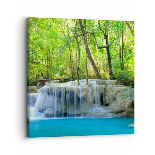 Quadro su tela - Stampe su Tela - Annegare nel turchese e nel verde - 30x30 cm