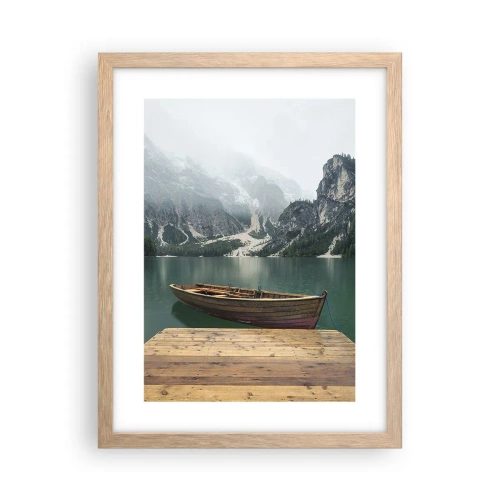 Poster in cornice rovere chiaro - E attorno le fiere rocce - 30x40 cm