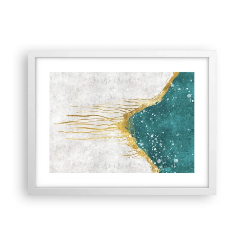 Poster in cornice bianca - Flusso dorato - 40x30 cm