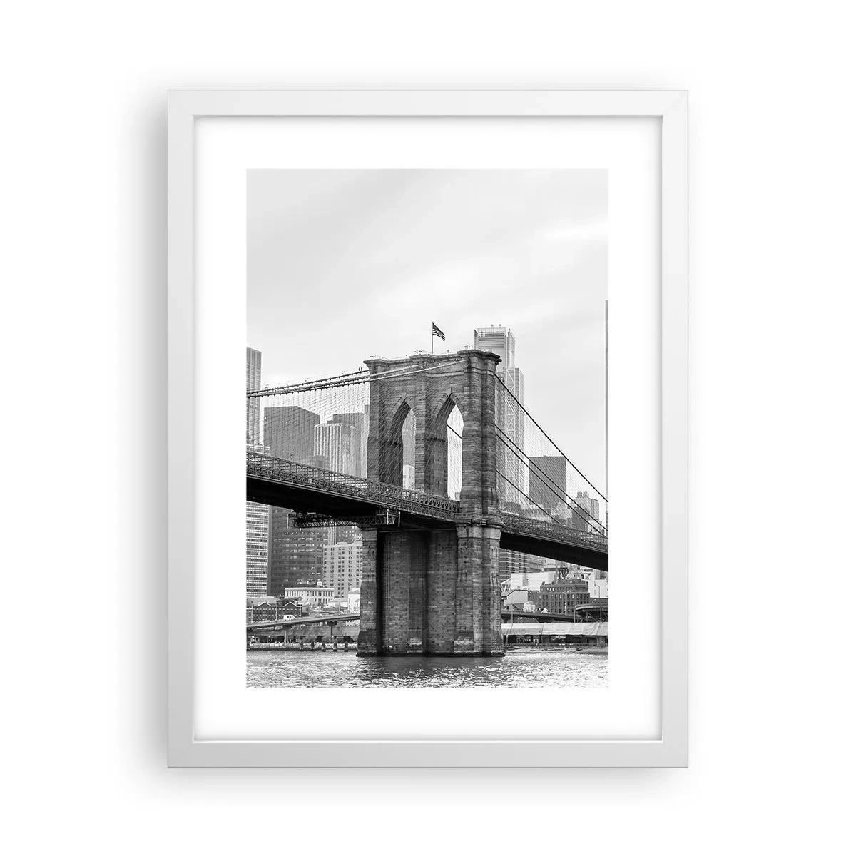 Poster in cornice bianca - Atmosfera di New York - 30x40 cm
