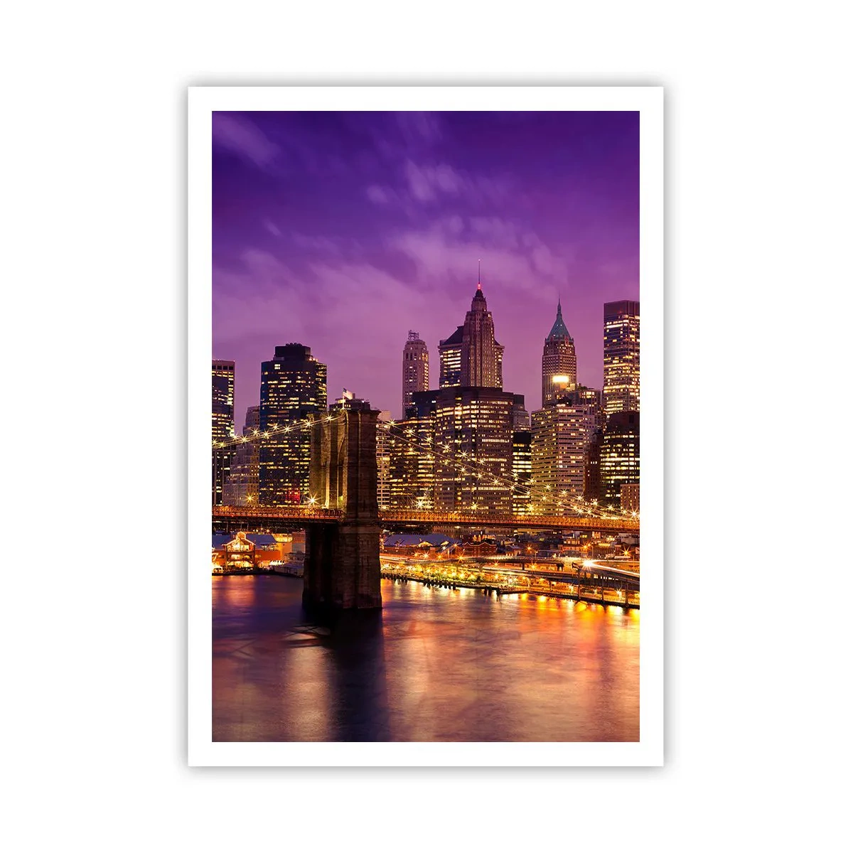 Poster - Manhattan in viola e oro - 70x100 cm
