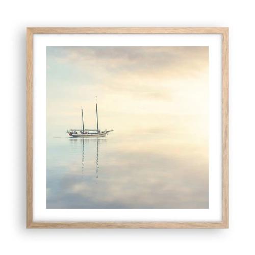 Poster in cornice rovere chiaro - Silenzio in mare - 50x50 cm