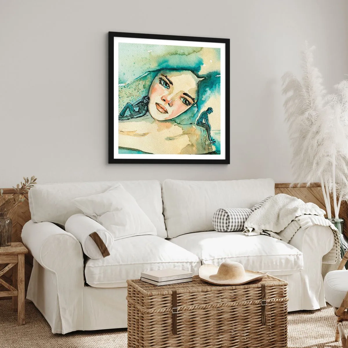 Poster in cornice nera - Am I blue? - 30x30 cm