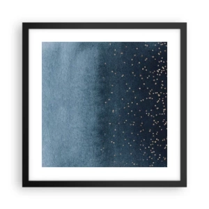 Poster in cornice nera - Composizione: fasi blu - 40x40 cm