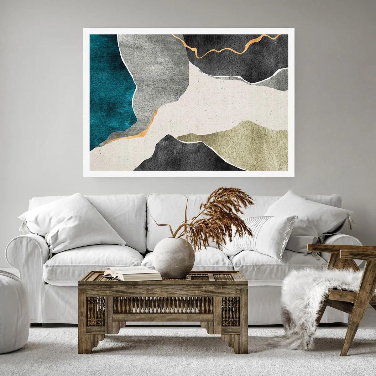 Poster - Composizione mosaico con filo d'oro - 40x30 cm