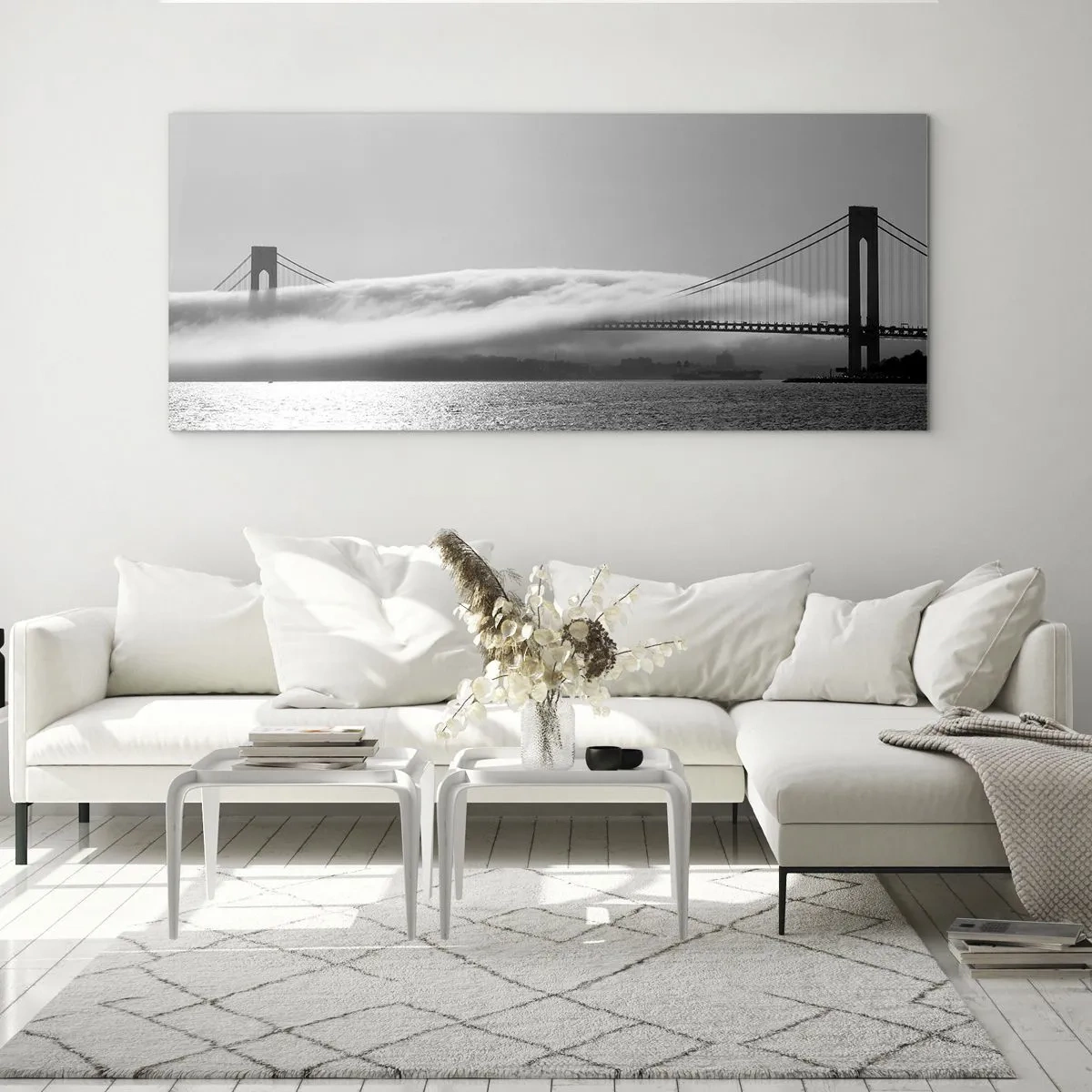 Quadro su vetro - Navigare attraverso la Porta d'Oro - 90x30 cm