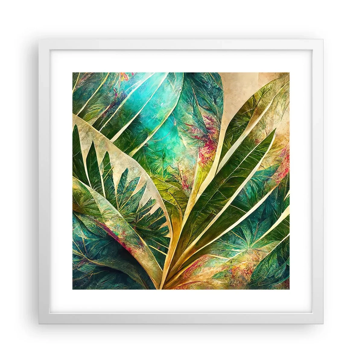 Poster in cornice bianca - I colori dei tropici - 40x40 cm