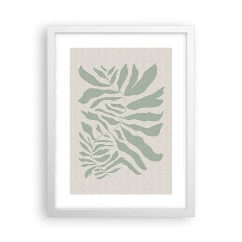 Poster in cornice bianca - Ramo smeraldo - 30x40 cm