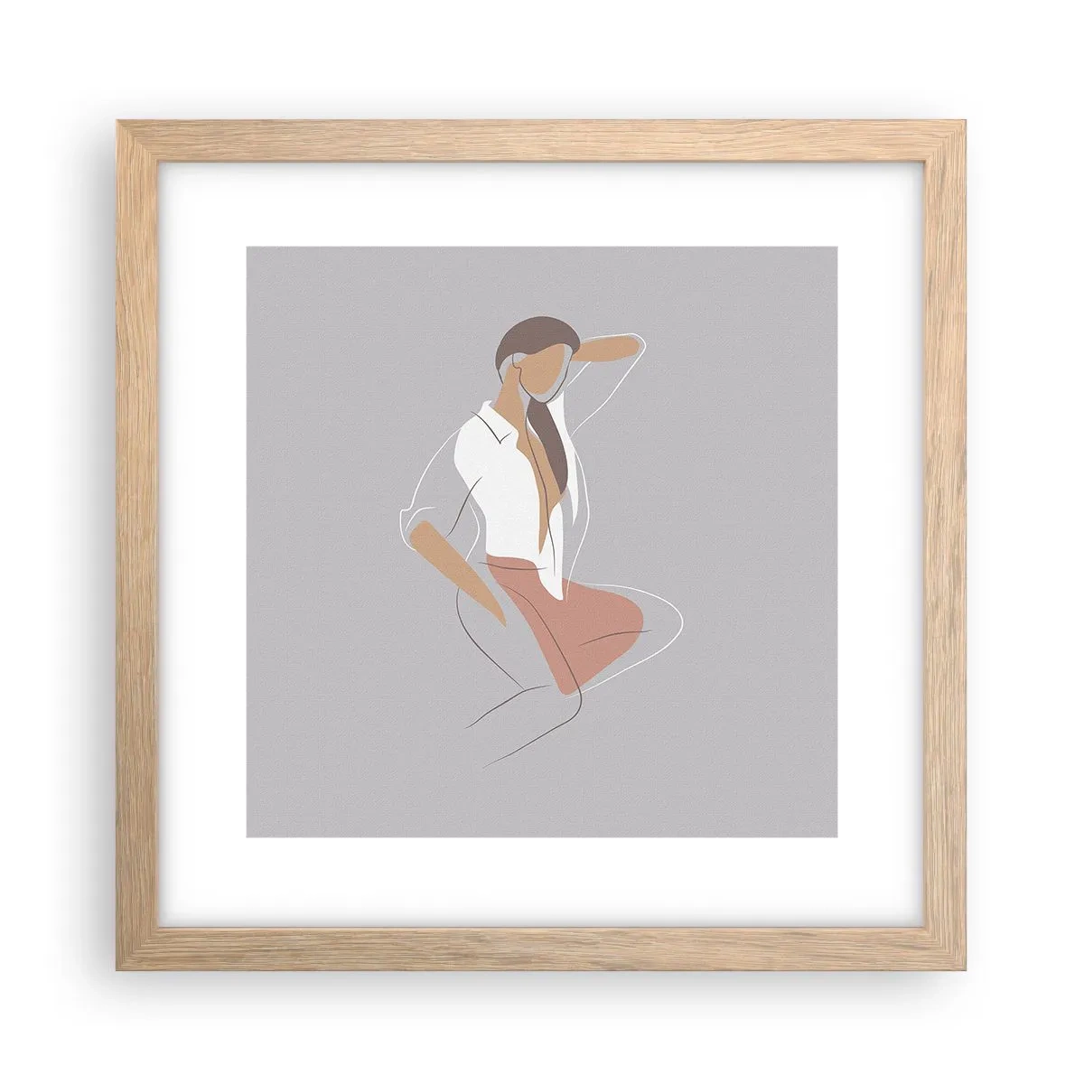 Poster in cornice rovere chiaro - Profilo di bellezza - 30x30 cm