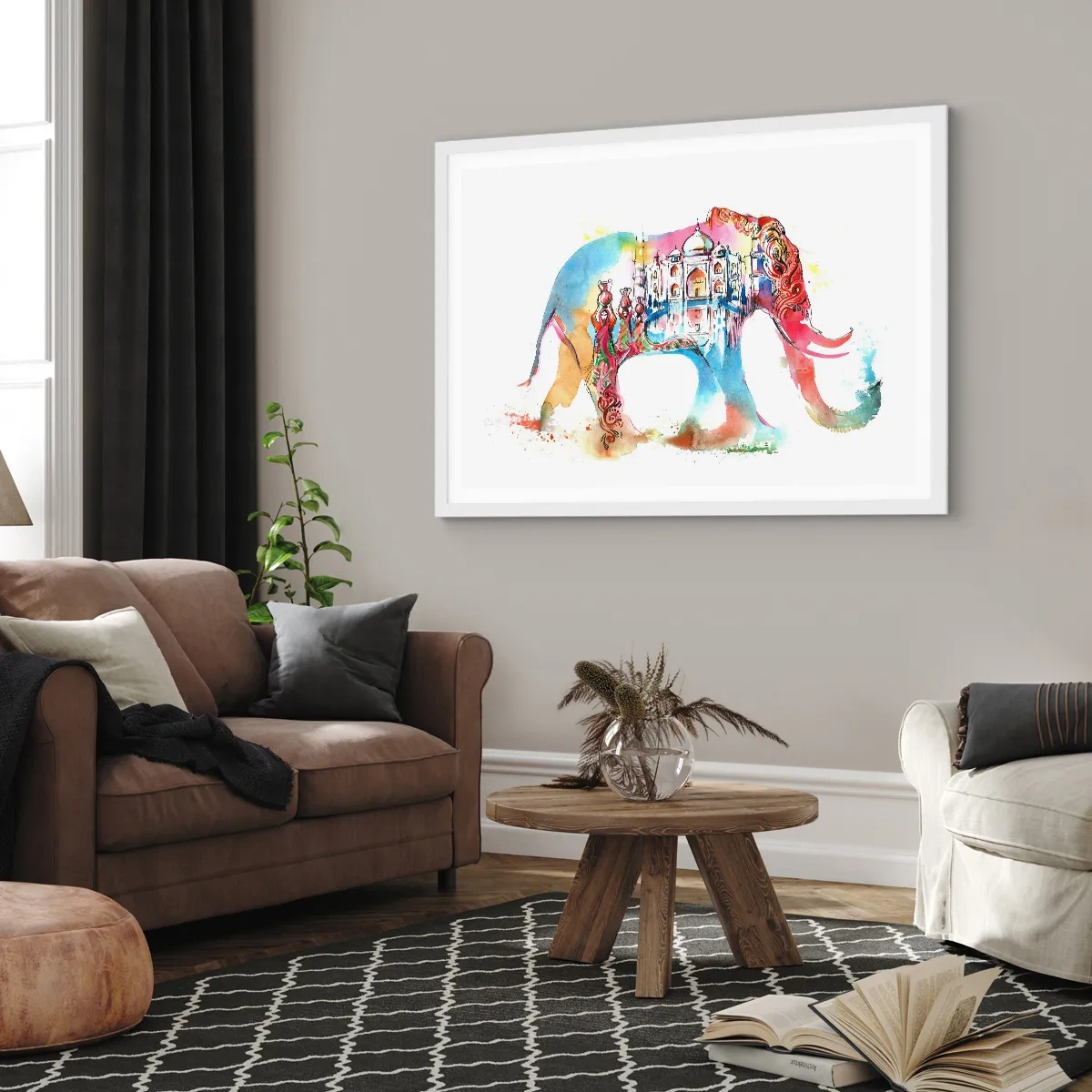 Poster in cornice bianca - India: aura d'amore - 40x30 cm