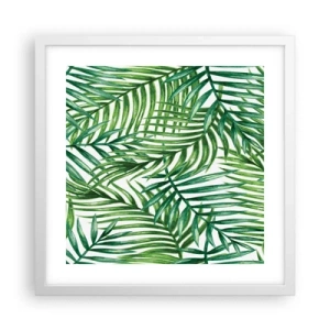 Poster in cornice bianca - Sotto un baldacchino verde - 40x40 cm