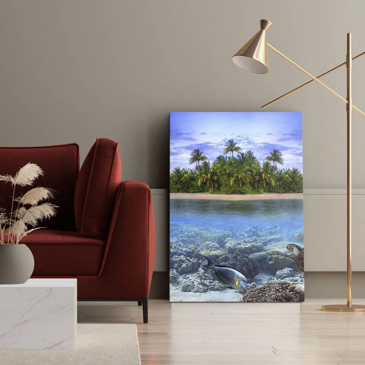 Quadro su tela - Stampe su Tela - L'isola del paradiso dà il benvenuto - 45x80 cm