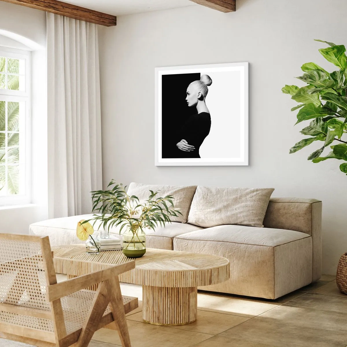 Poster in cornice bianca - Semplicemente donna - 60x60 cm