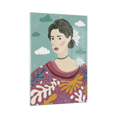 Quadro su vetro - Con la malinconia nello sguardo - 70x100 cm