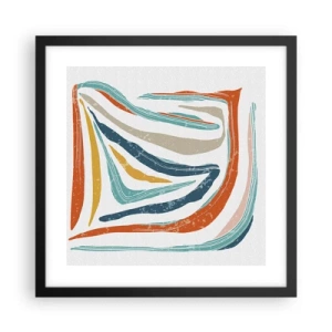 Poster in cornice nera - Astrazione piacevolmente sorridente - 40x40 cm