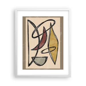 Poster in cornice bianca - Composizione: archi e ovali - 40x50 cm