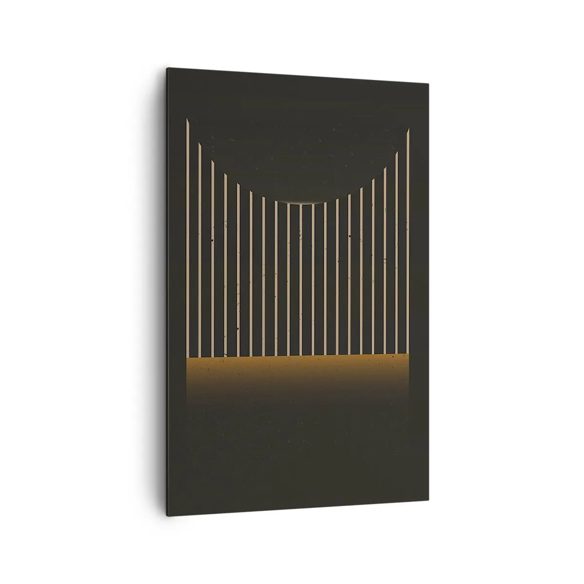 Quadro su tela - Stampe su Tela - Motivo geometrico a strisce su sfondo scuro - 80x120cm - Esaminare l'oscurità - Decorazione murale moderna per soggiorno e camera da letto ARTTOR