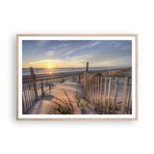 Poster in cornice rovere chiaro - Luci e ombre del vento - 100x70 cm