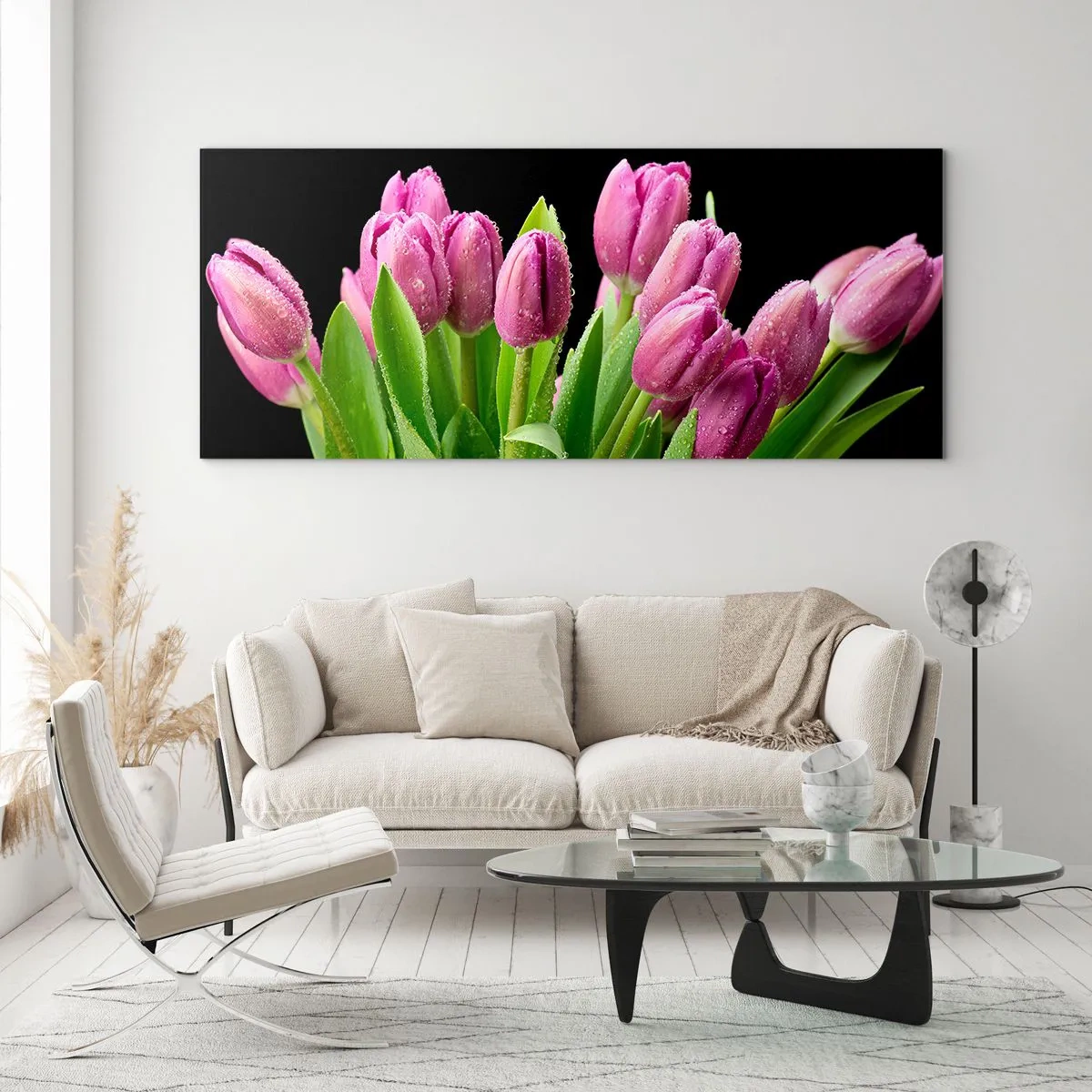 Quadro su vetro - Gioia lilla della primavera - 100x40 cm