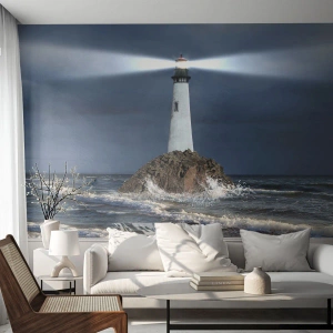 Fotomurali Autoadesivo Deluxe Sticker - Qui...qui... qui! - Paesaggio, Faro, Isola - 100x70 cm