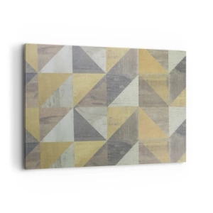 Quadro su tela - Stampe su Tela - Composizione geometrica di triangoli in tonalità terrose - 100x70cm - Secondo i triangoli - Decorazione murale moderna per soggiorno e camera da letto ARTTOR