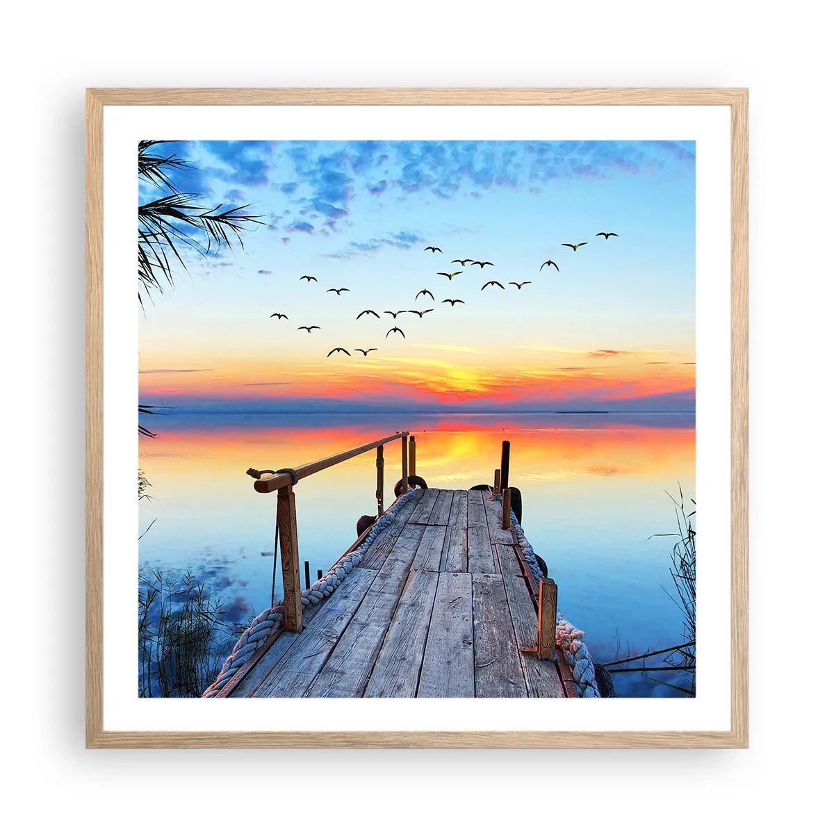 Poster in cornice rovere chiaro - Il tempo del ritorno - 60x60 cm