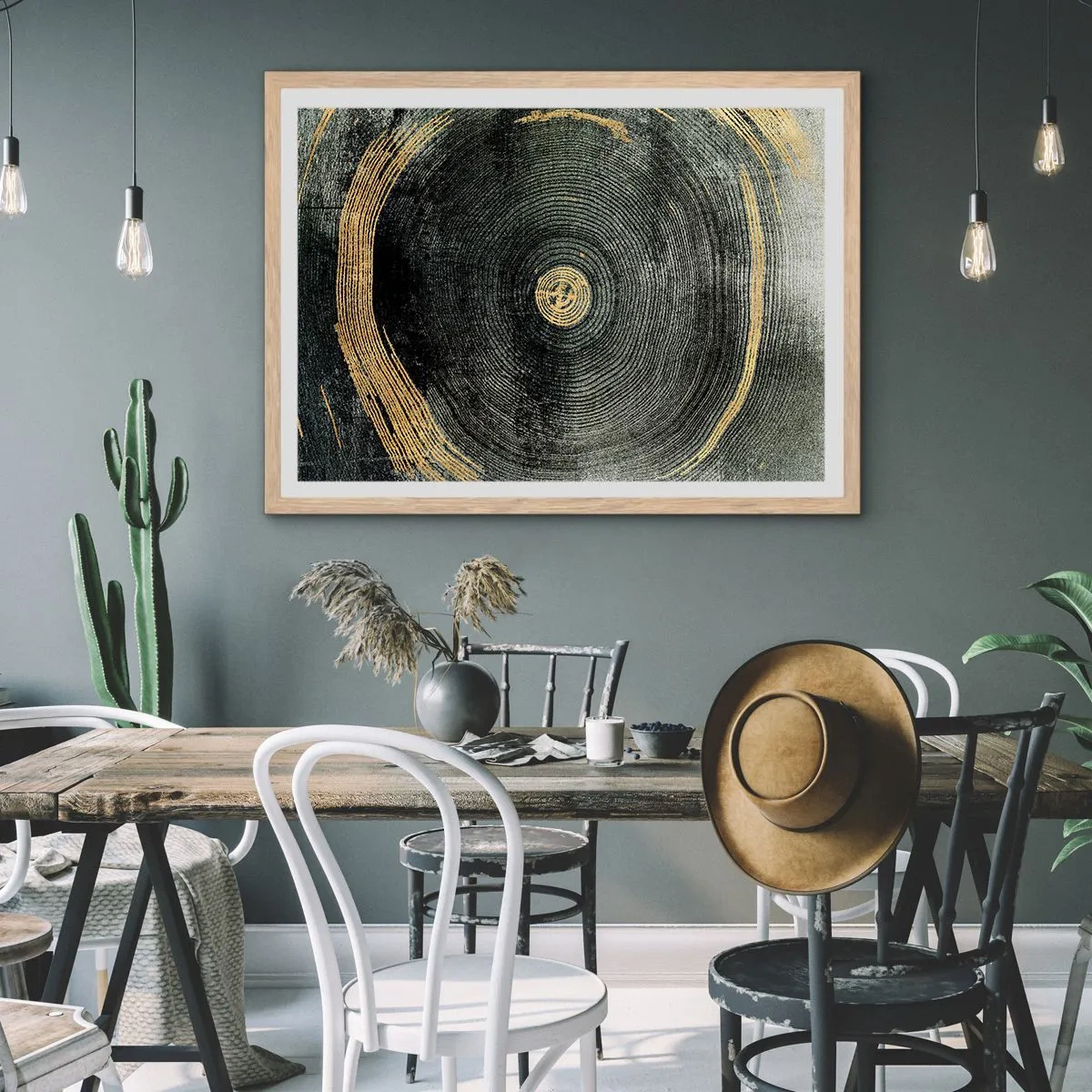 Poster in cornice rovere chiaro - Cambiamento e persistenza - 91x61 cm