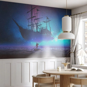 Fotomurali Premium Canvas - Incontro con il mito del mare - Grafica, Fantasia, Nave fantasma - 350x256 cm