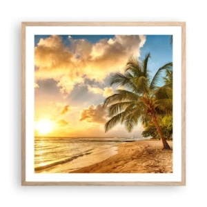 Poster in cornice rovere chiaro - Estate perpetua, vacanze per sempre - 60x60 cm