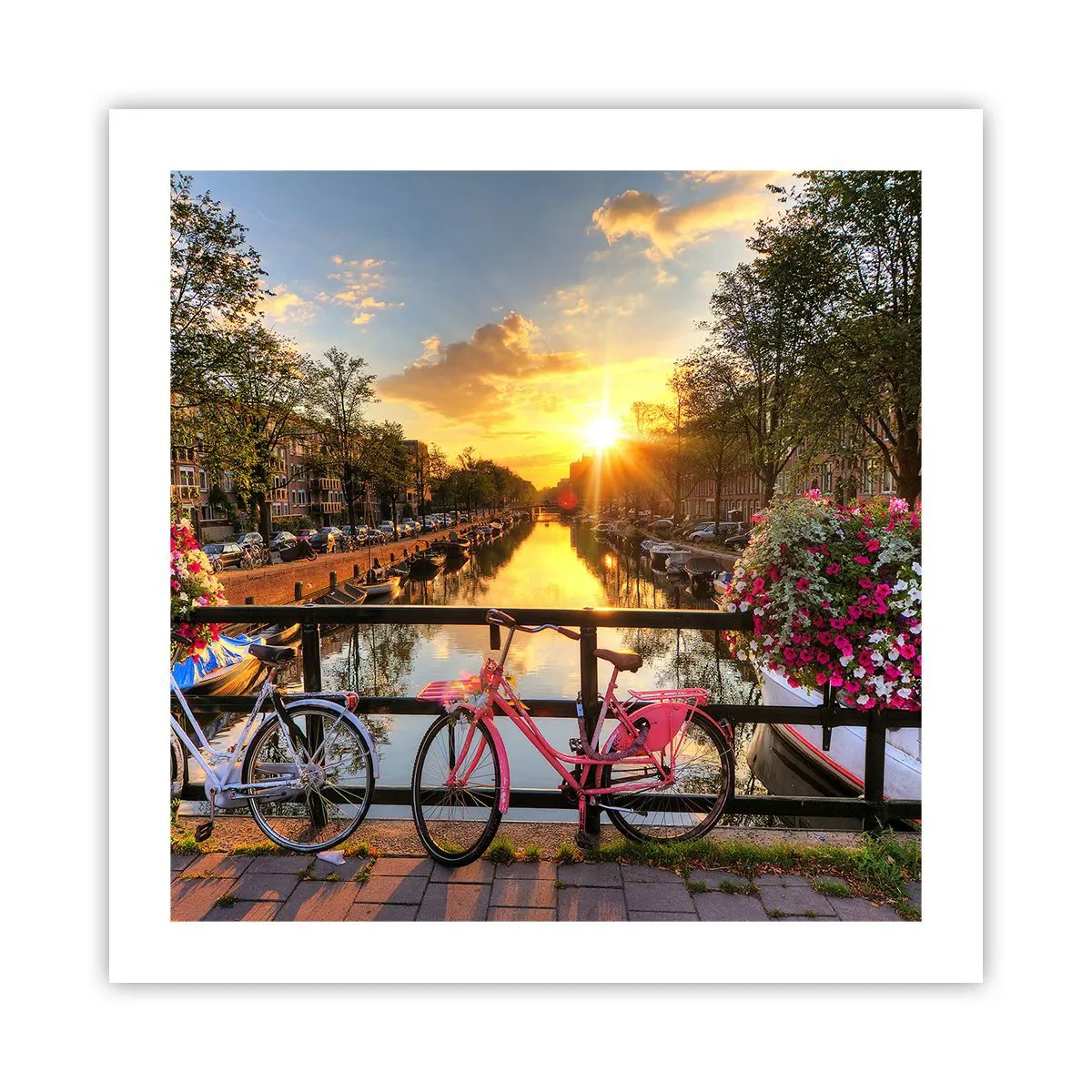 Poster - Mattino di primavera ad Amsterdam - 50x50 cm