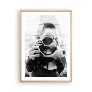 Poster in cornice rovere chiaro - Il creatore e il materiale - 50x70 cm