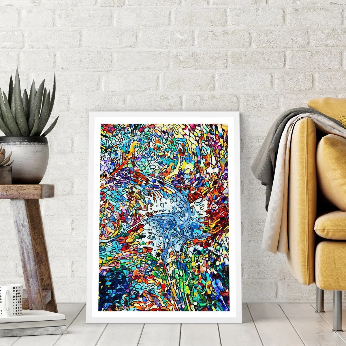 Poster in cornice bianca - Vetrate a gocce - 70x100 cm