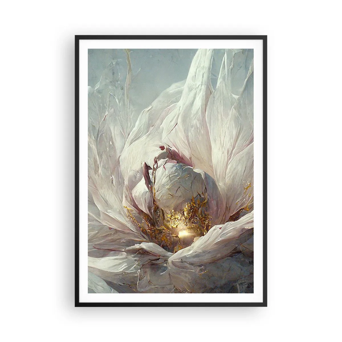 Poster in cornice nera - Fiorisce ogni cento anni - 70x100 cm