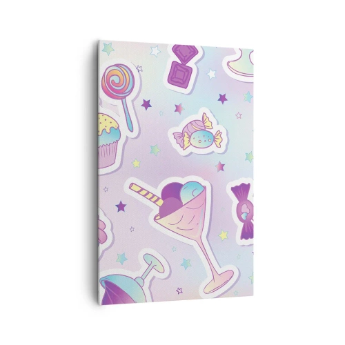 Quadro su tela - Stampe su Tela - Motivi pastello con dolci e dessert - 80x120cm - Ogni giorno è il mio compleanno - Decorazione murale moderna per soggiorno e camera da letto ARTTOR