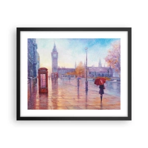 Poster in cornice nera - Giorno d'autunno a Londra - 50x40 cm