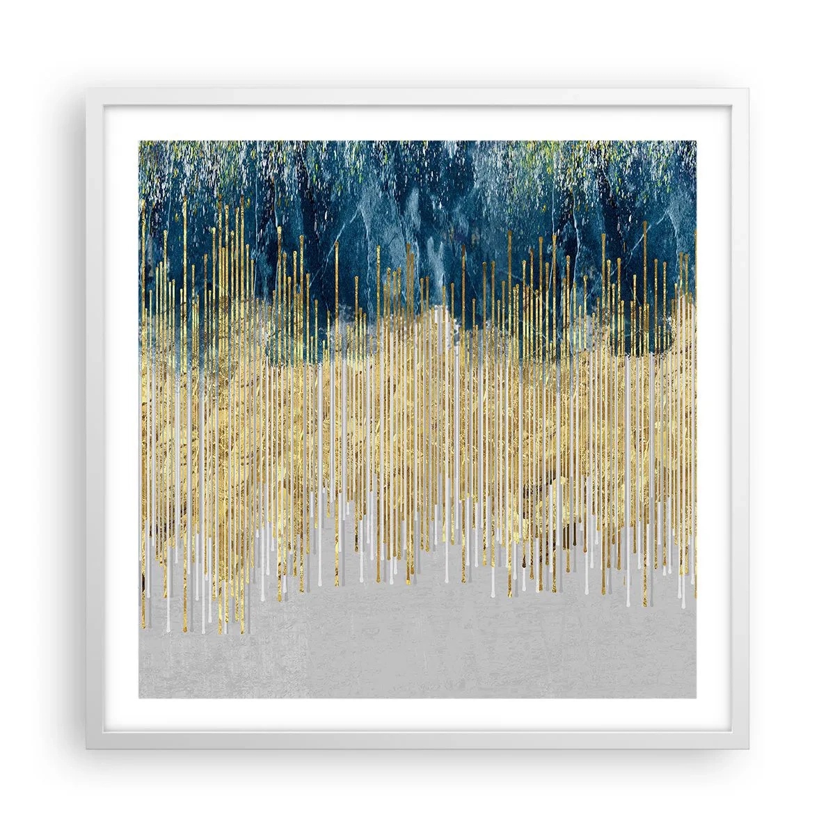 Poster in cornice bianca - Confine dorato - 60x60 cm