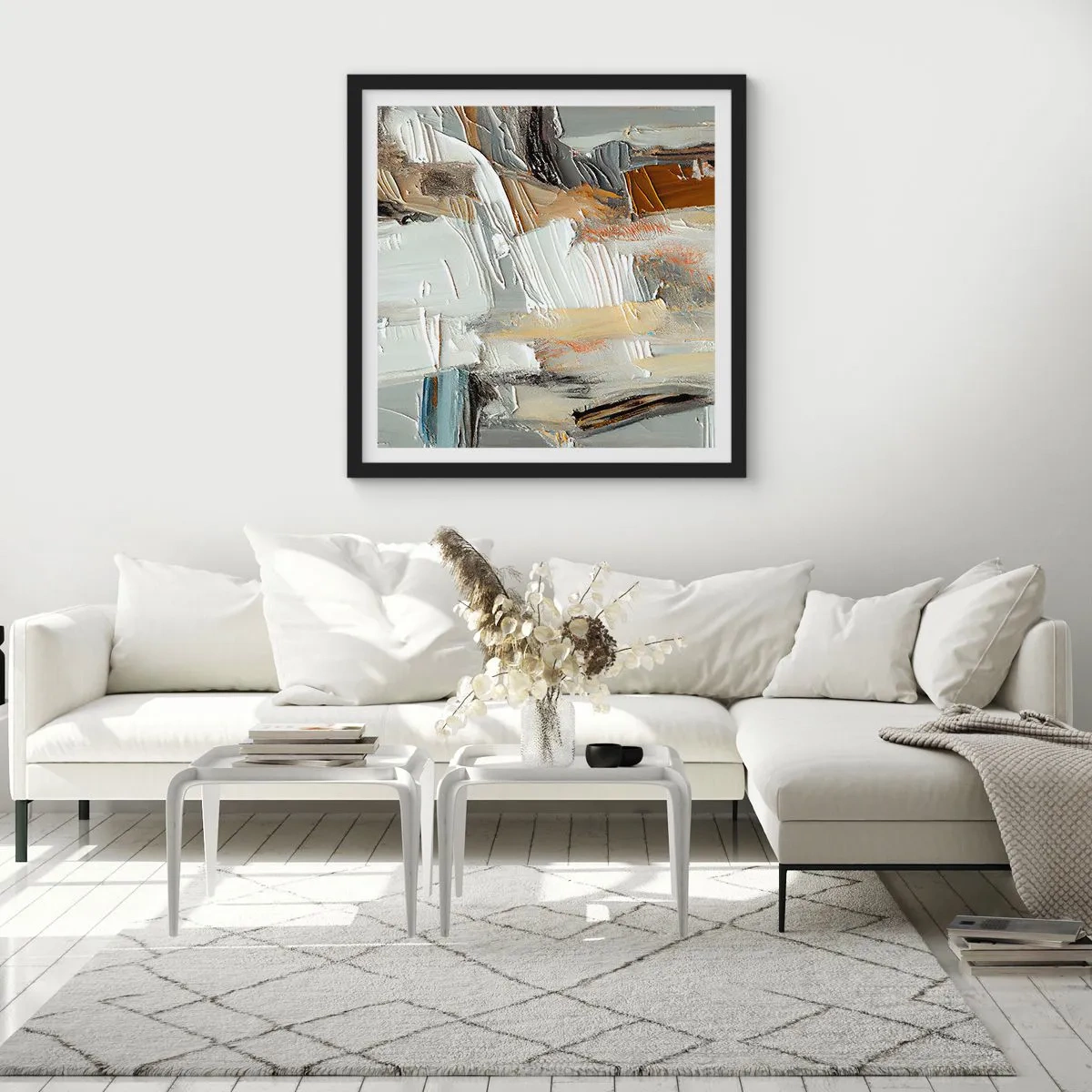 Poster in cornice nera - Strati colorati - 30x30 cm