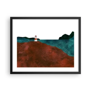 Poster in cornice nera - Contemplando il mare - 50x40 cm