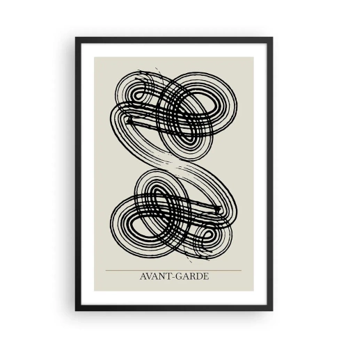 Poster in cornice nera - Composizione astratta di linee d'avanguardia - 50x70cm - In tutta spontaneità - Decorazione murale moderna per soggiorno e camera da letto ARTTOR