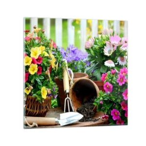 Quadro su vetro - Il giardino di Sofia - 70x70 cm