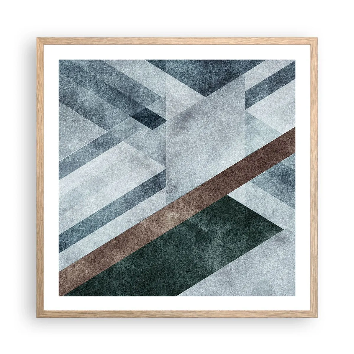 Poster in cornice rovere chiaro - La ricercata eleganza della geometria - 60x60 cm