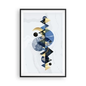 Poster in cornice nera - Paesaggio geometrico - 61x91 cm