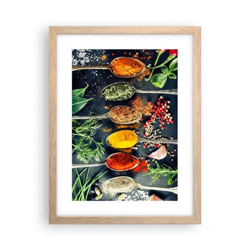 Poster in cornice rovere chiaro - Magie gastronomiche - 30x40 cm