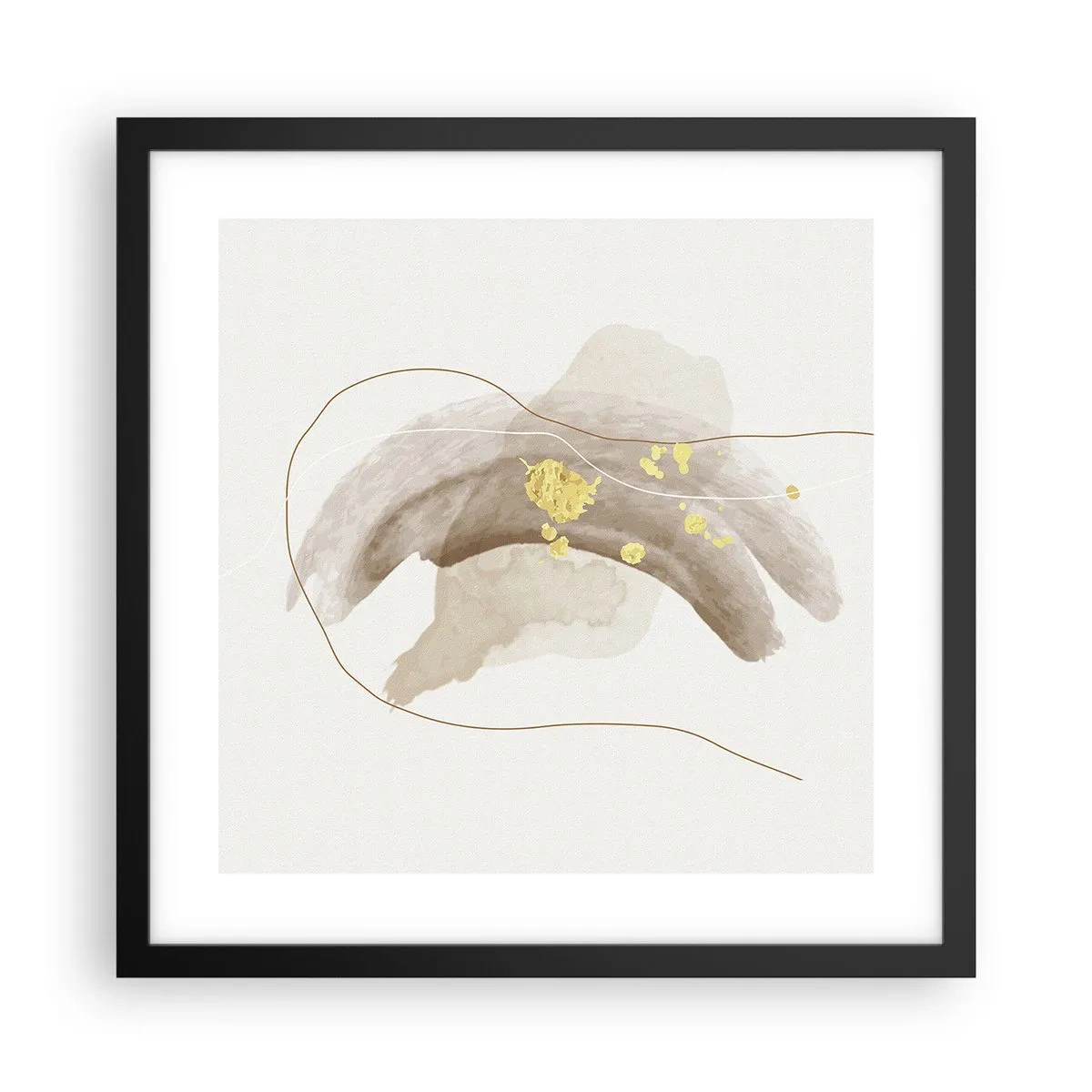 Poster in cornice nera - Incontro nello spazio - 40x40 cm